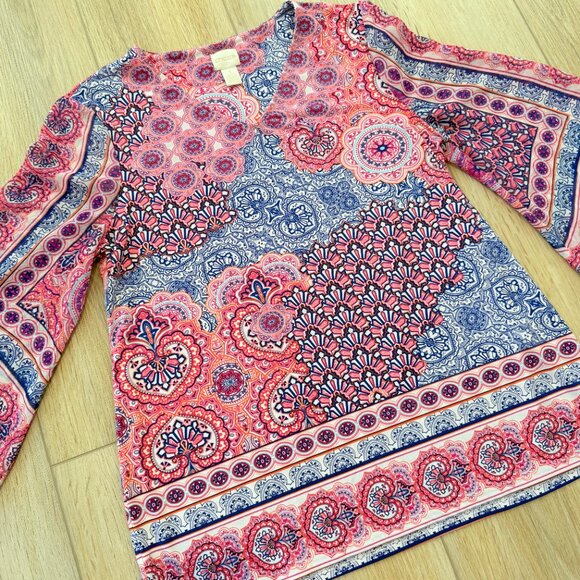 ๐ธ Chicoโs Paisley & Floral V-Neck Top โ Size 1 (Medium/Large) ๐๐๐ - Picture 11 of 14